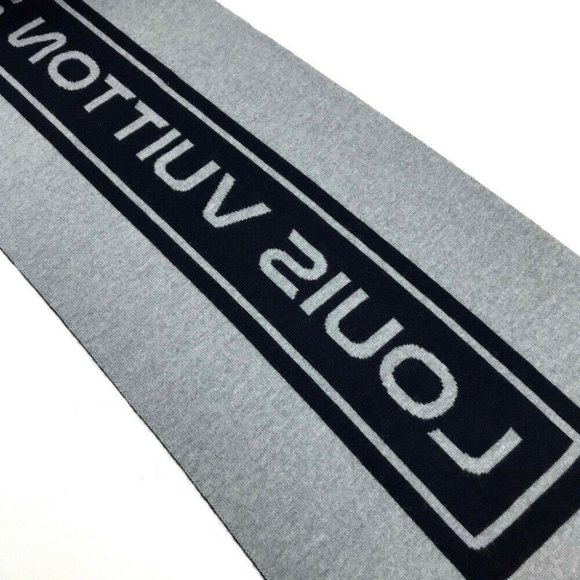 LOUIS VUITTON Esharpe Gravity Scarf Navy/Gray - Picture 2 of 9